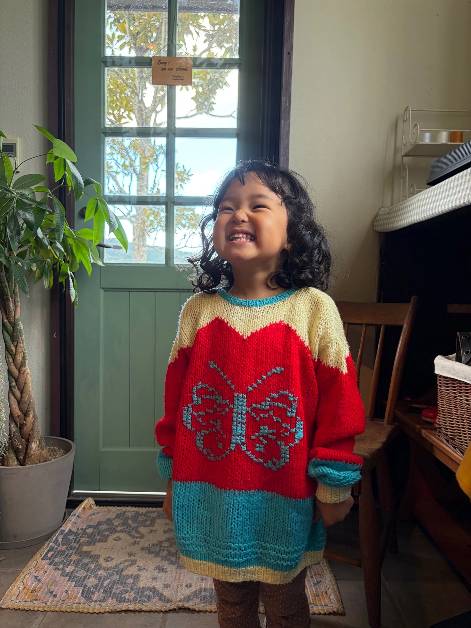 kids vintage butterfly knitted sweater 3