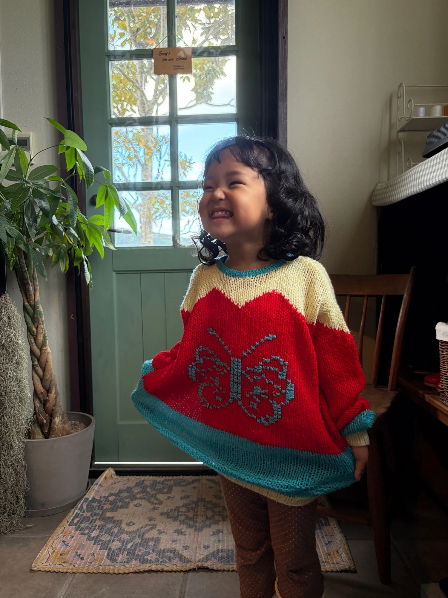 kids vintage butterfly knitted sweater 5