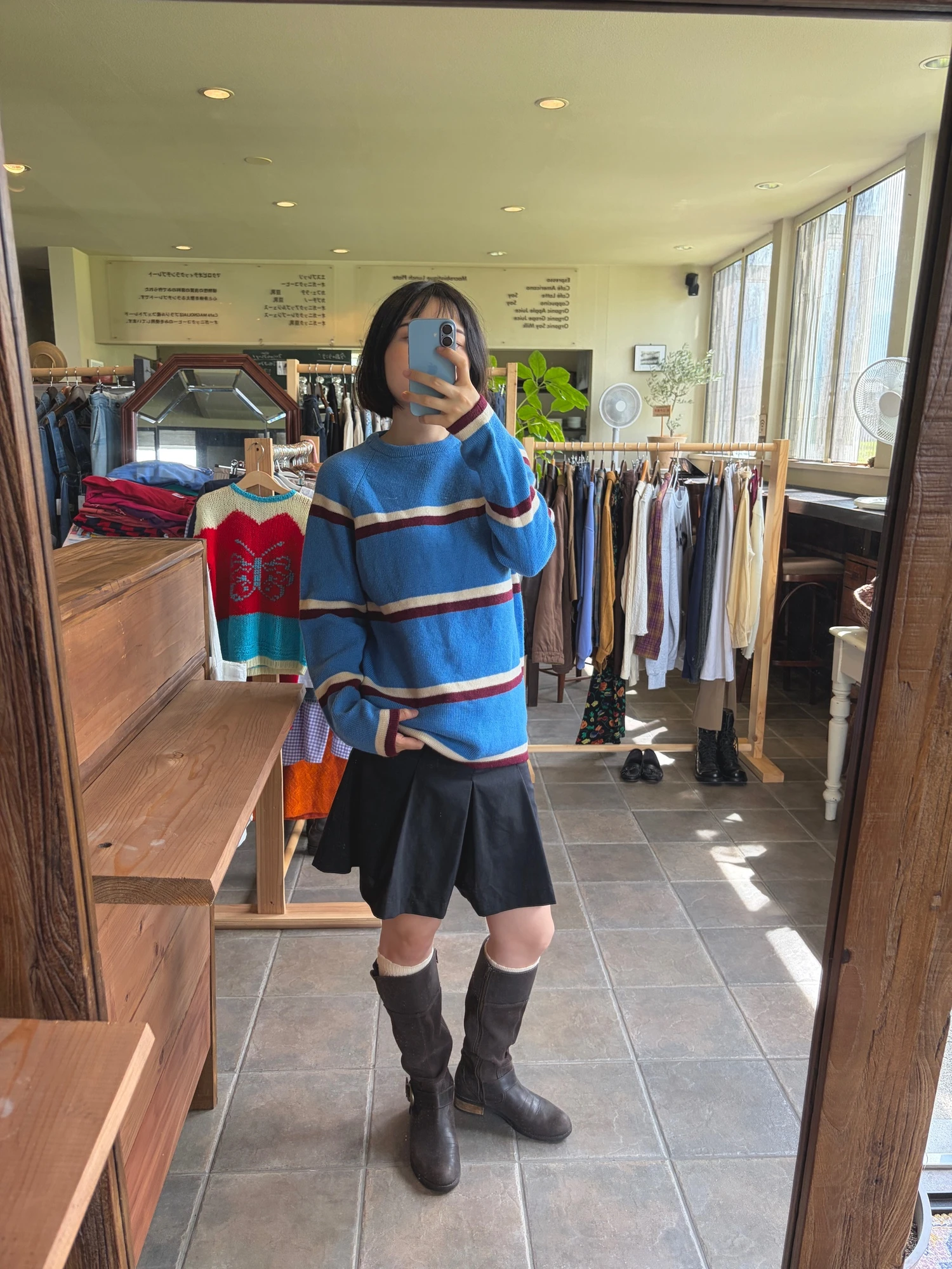 lightblue & burgundy raglan sweater 10