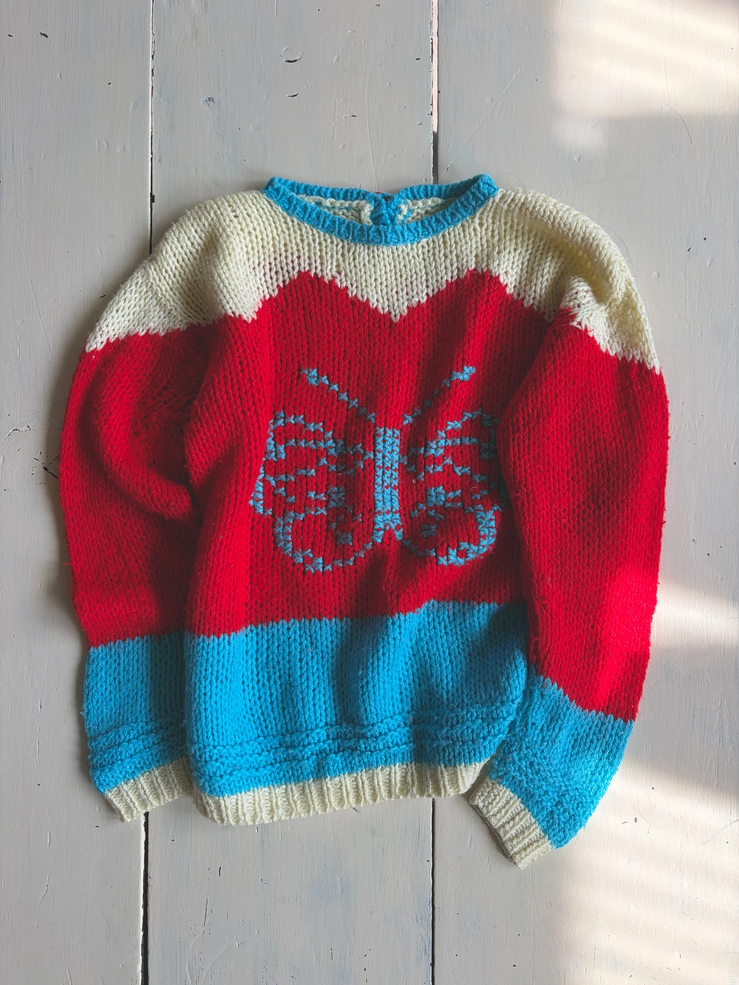 kids vintage butterfly knitted sweater