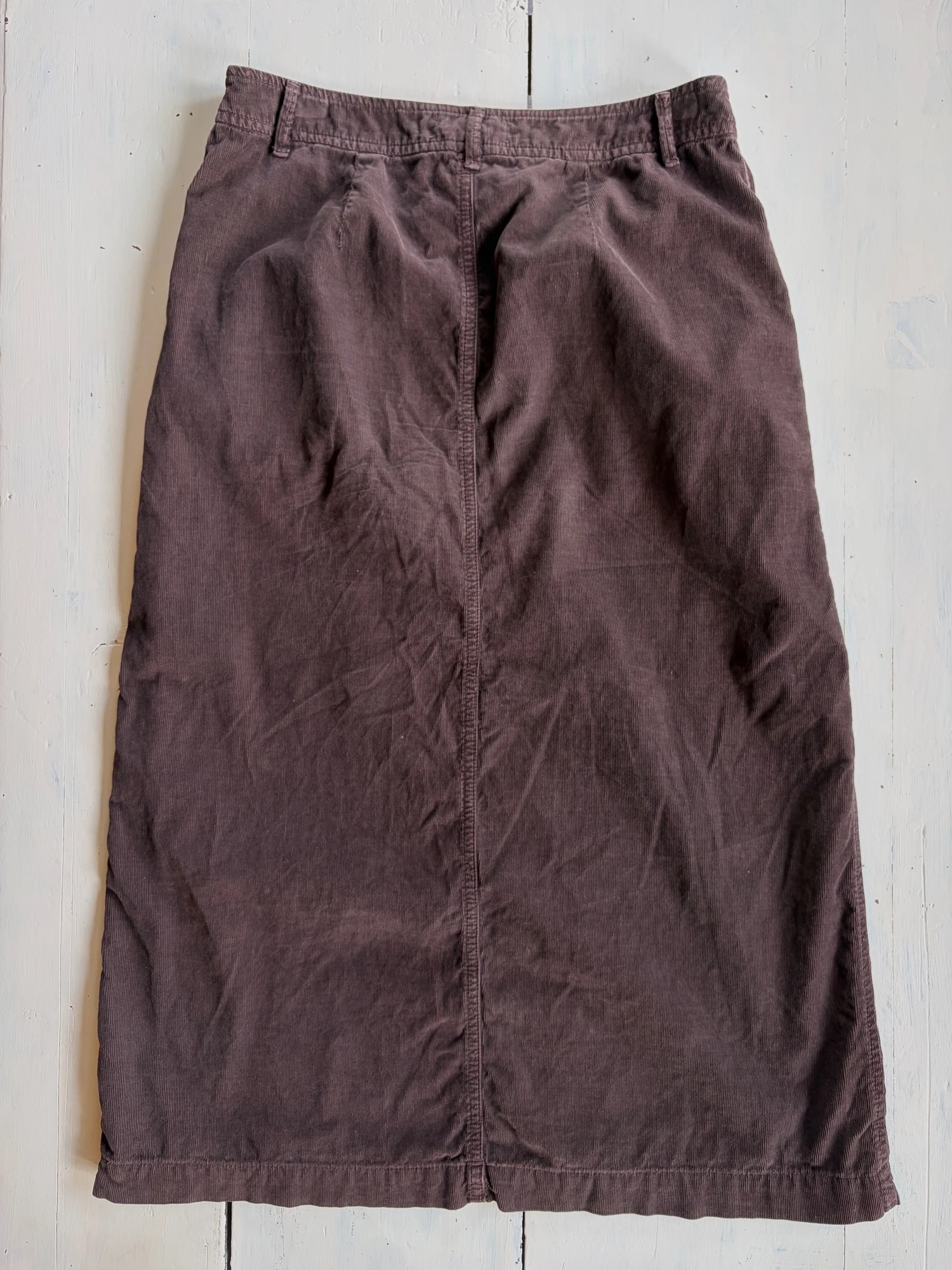 made in usa brown corduroy long skirt 6
