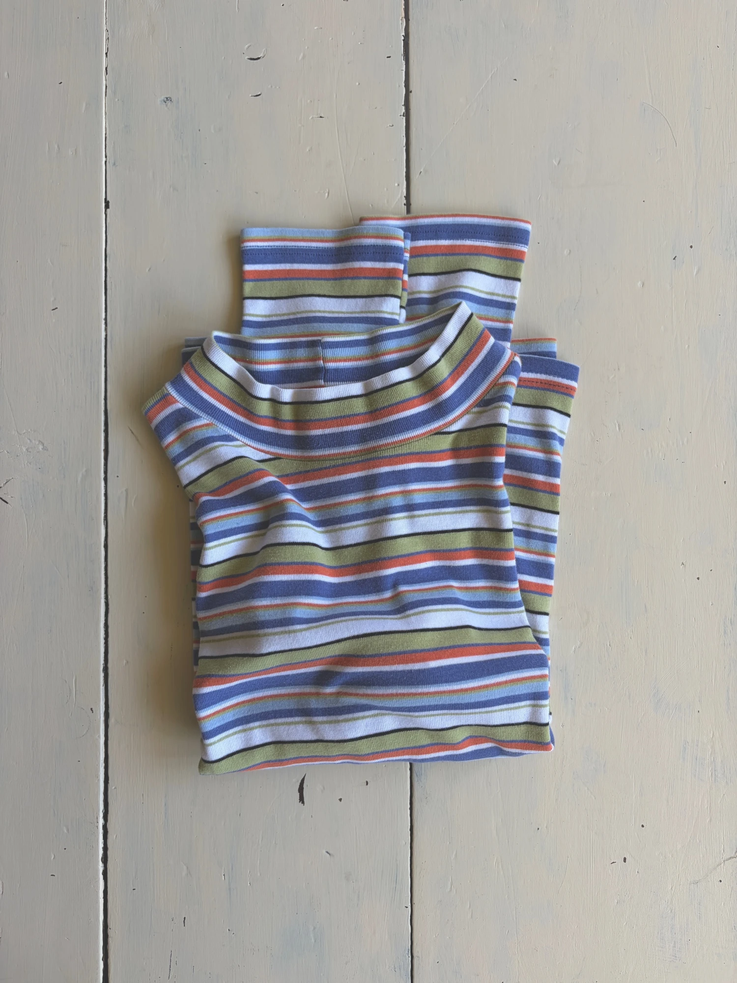 cotton stripe turtleneck tops
