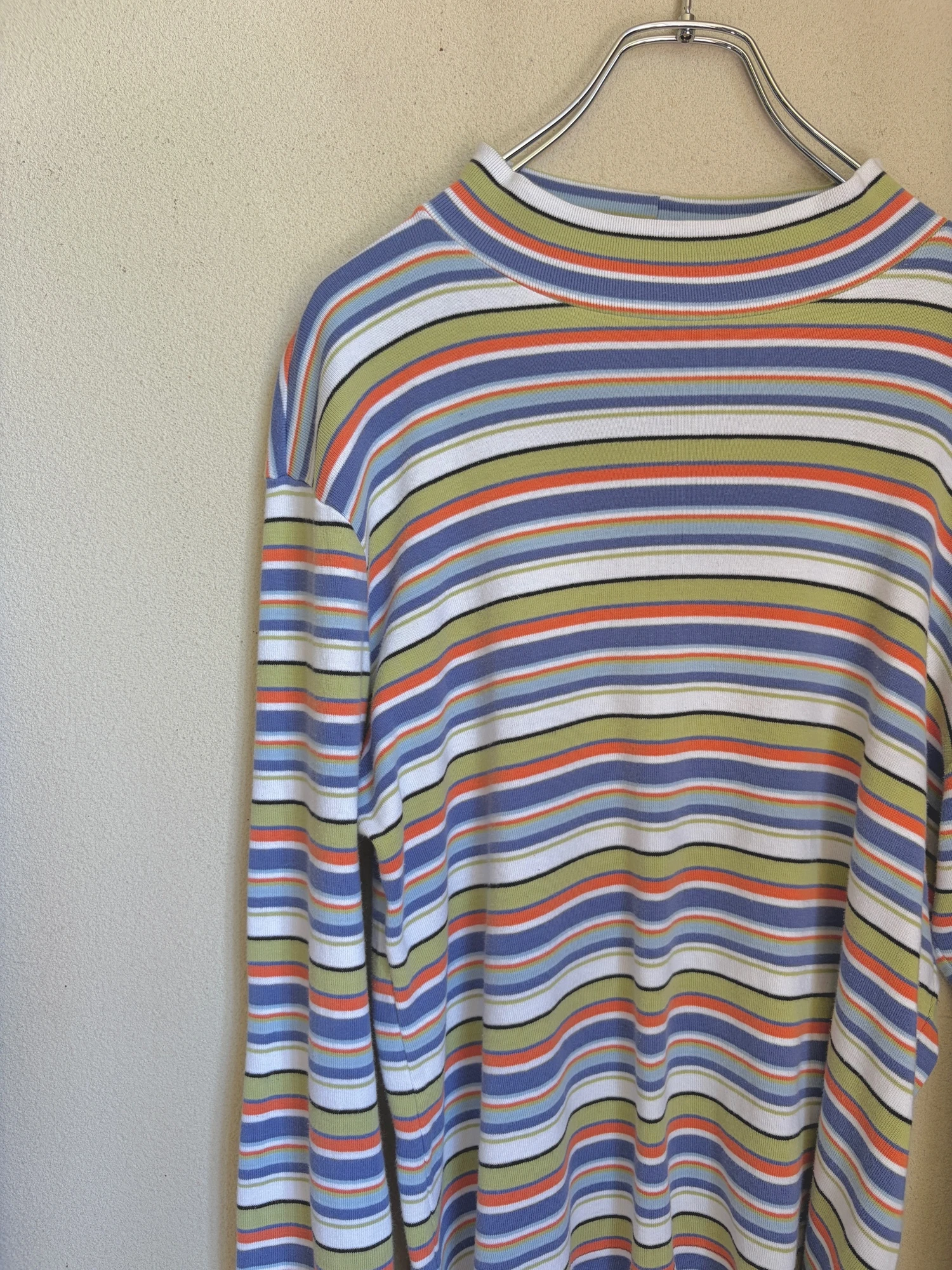 cotton stripe turtleneck tops 7