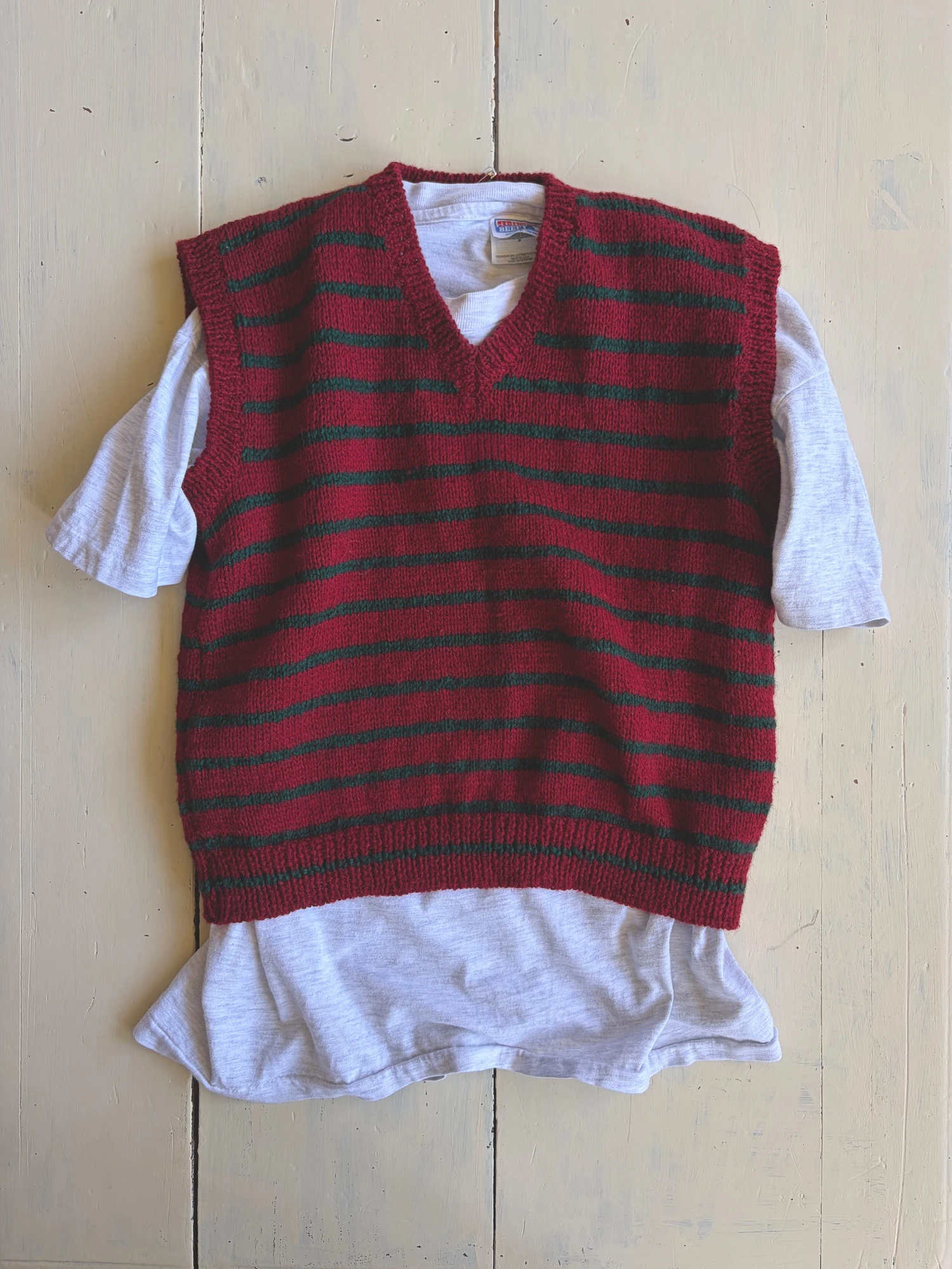 wine red knit vest