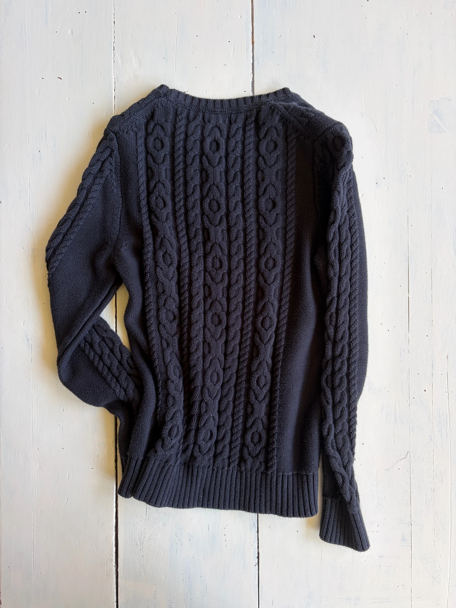 LLbean black cotton knit sweater 5