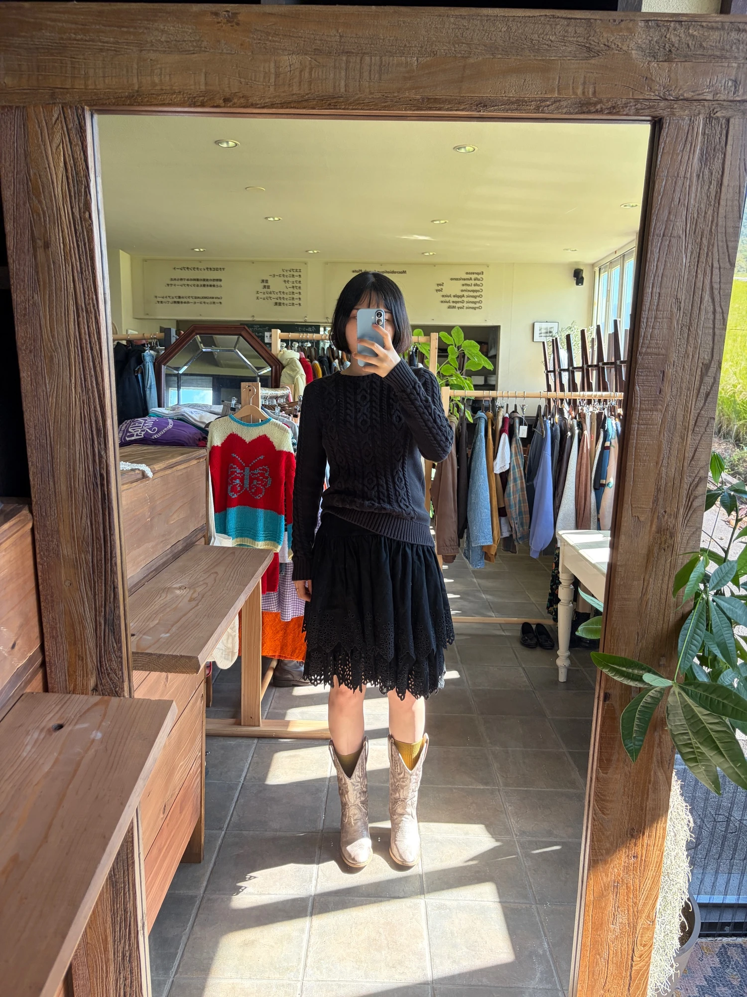 LLbean black cotton knit sweater 2