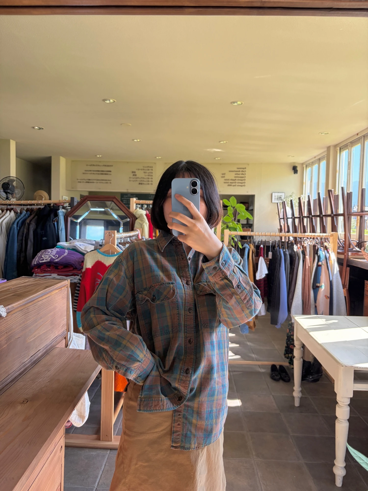 old GAP cotton plaid long sleeve shirt 4