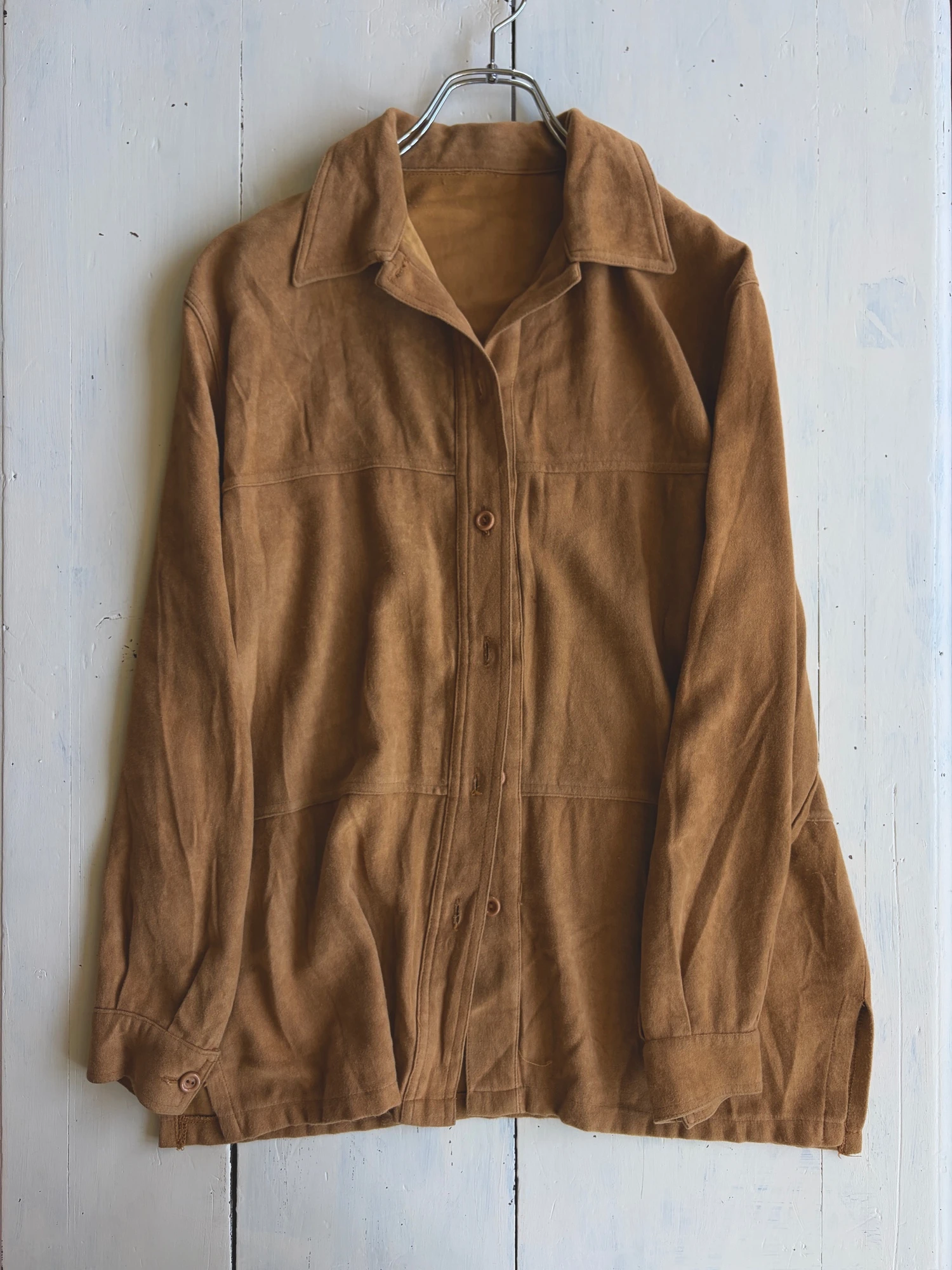 made in Italy suede-like long sleeve shirt