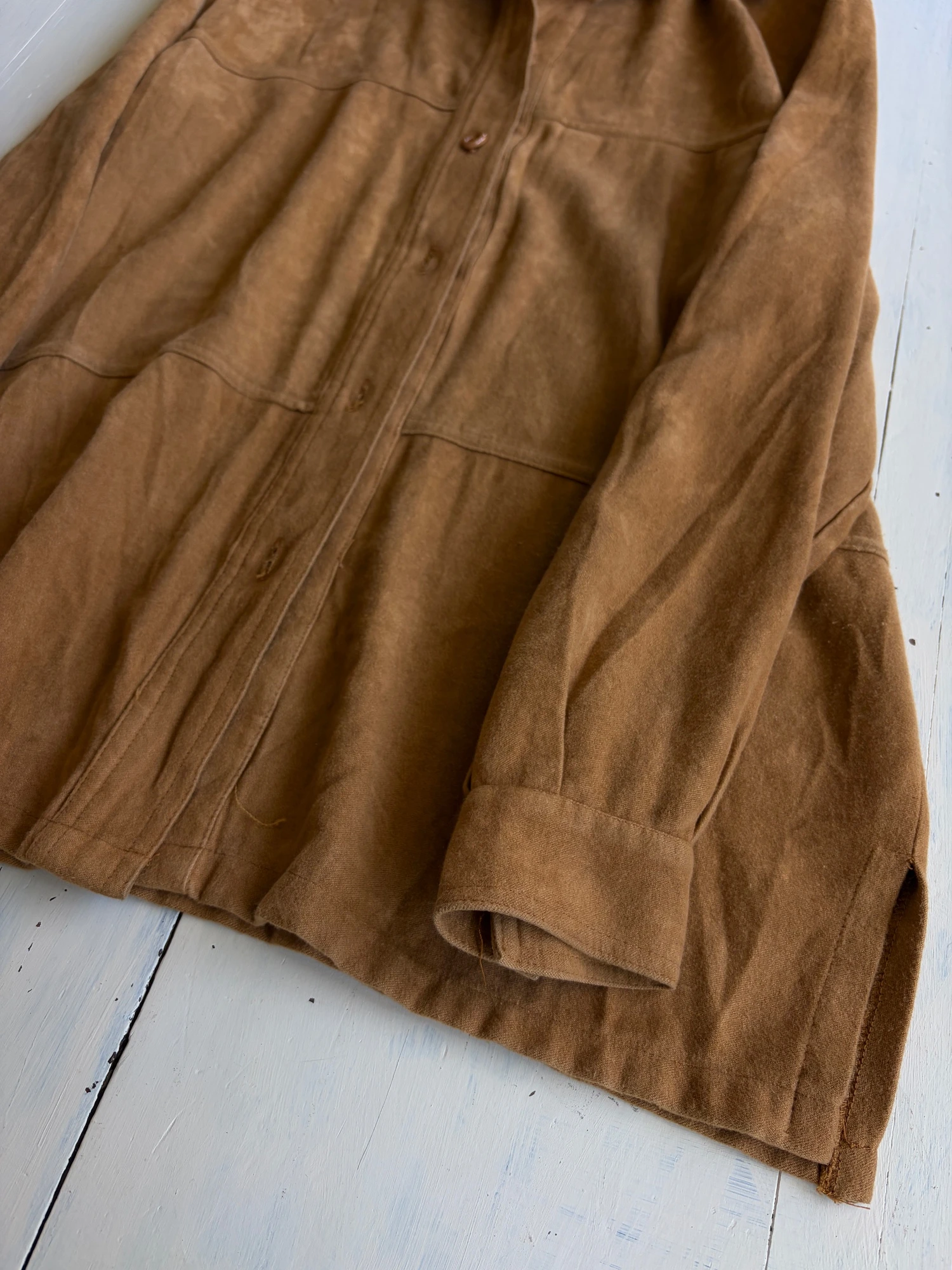 made in Italy suede-like long sleeve shirt 6