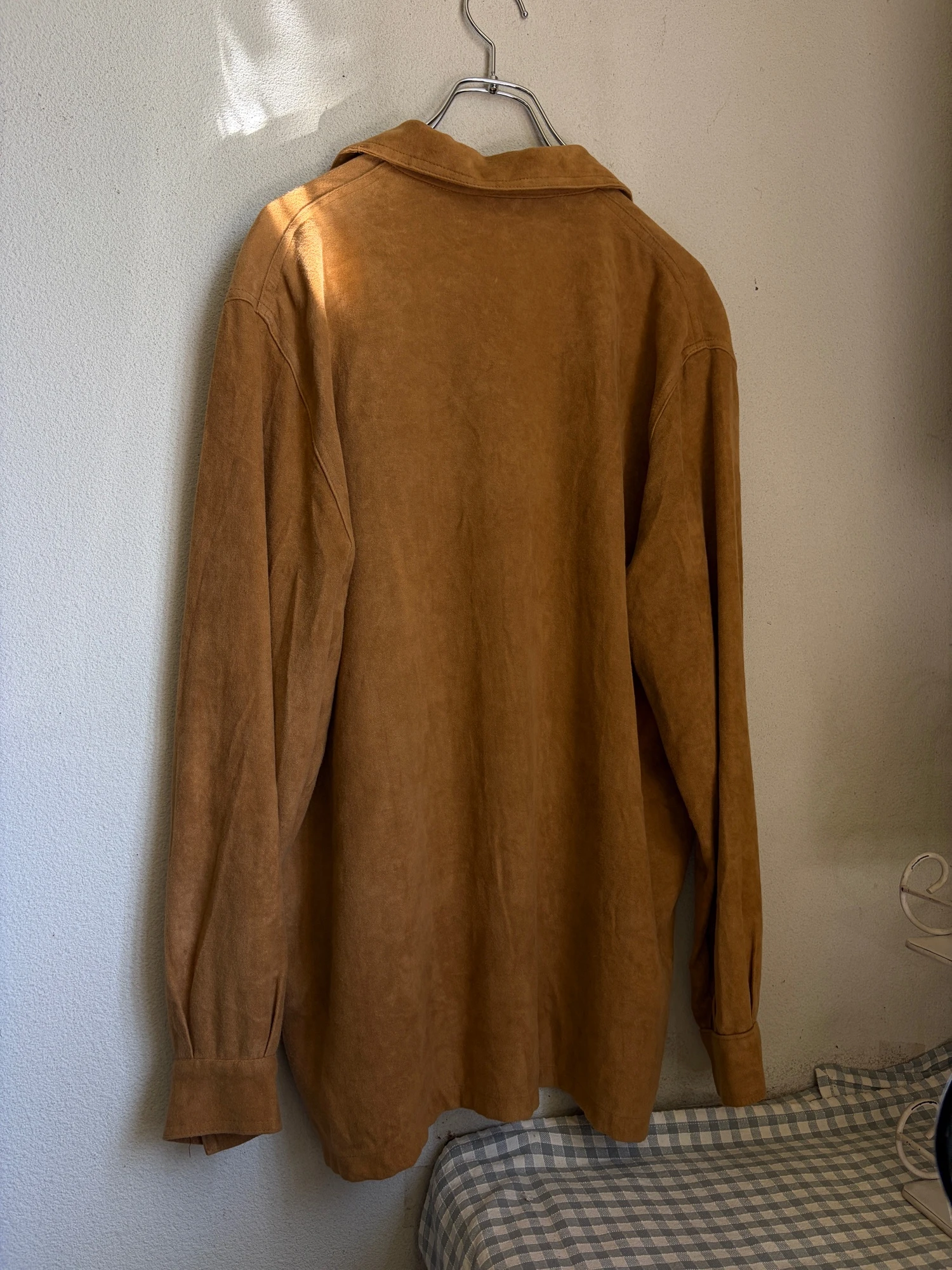 made in Italy suede-like long sleeve shirt 2