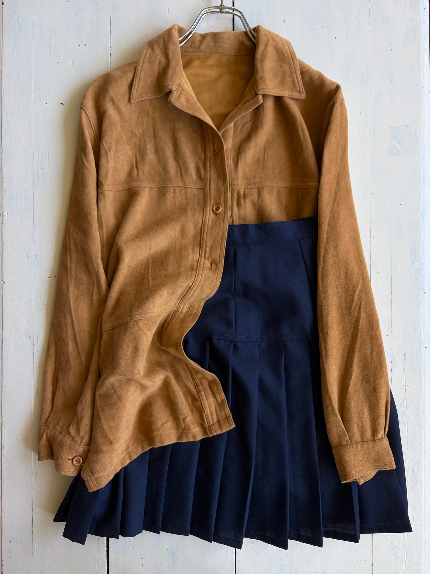 made in Italy suede-like long sleeve shirt 9
