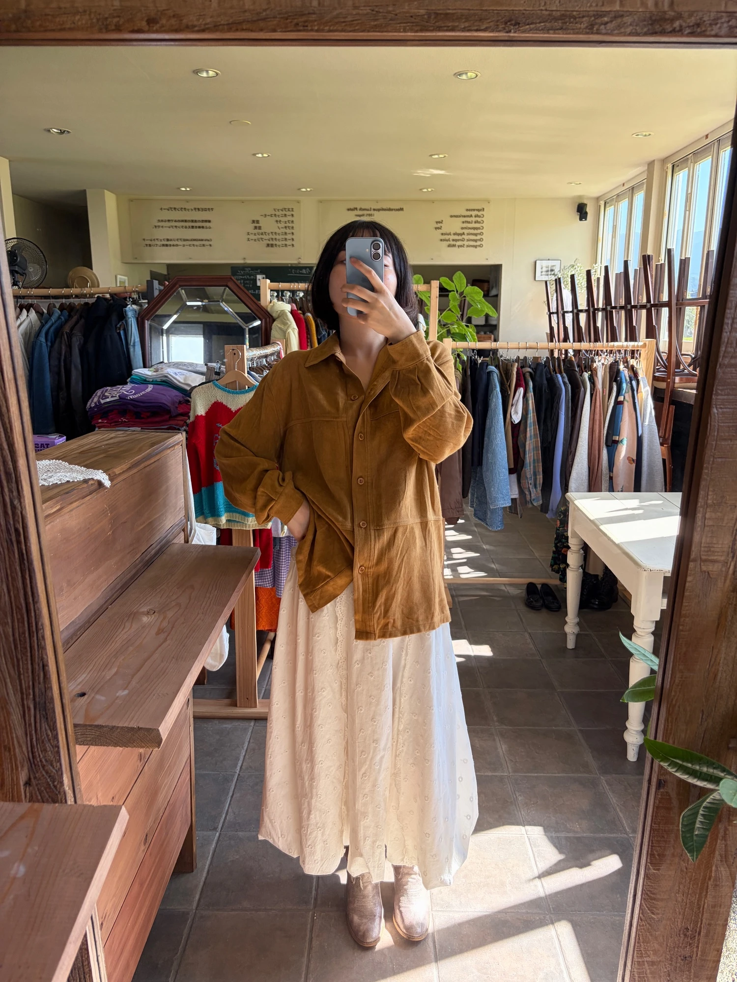 made in Italy suede-like long sleeve shirt 3