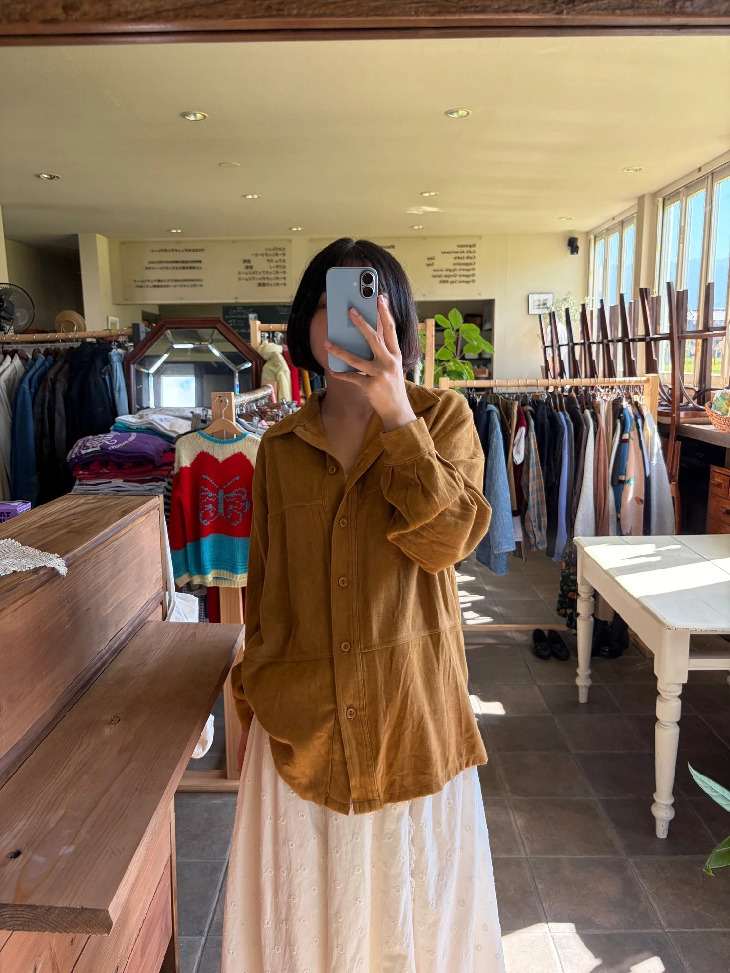 made in Italy suede-like long sleeve shirt 4