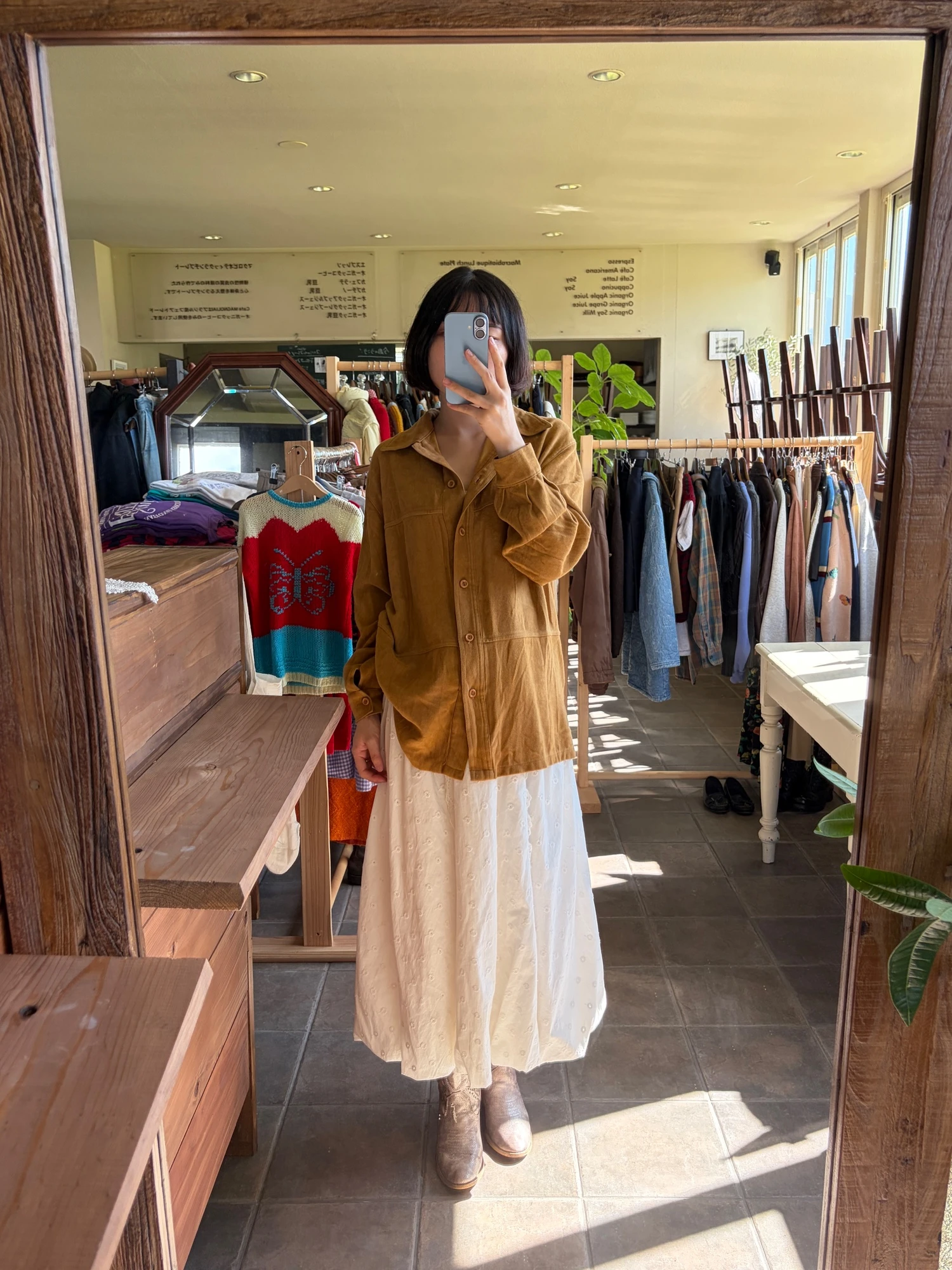made in Italy suede-like long sleeve shirt 10