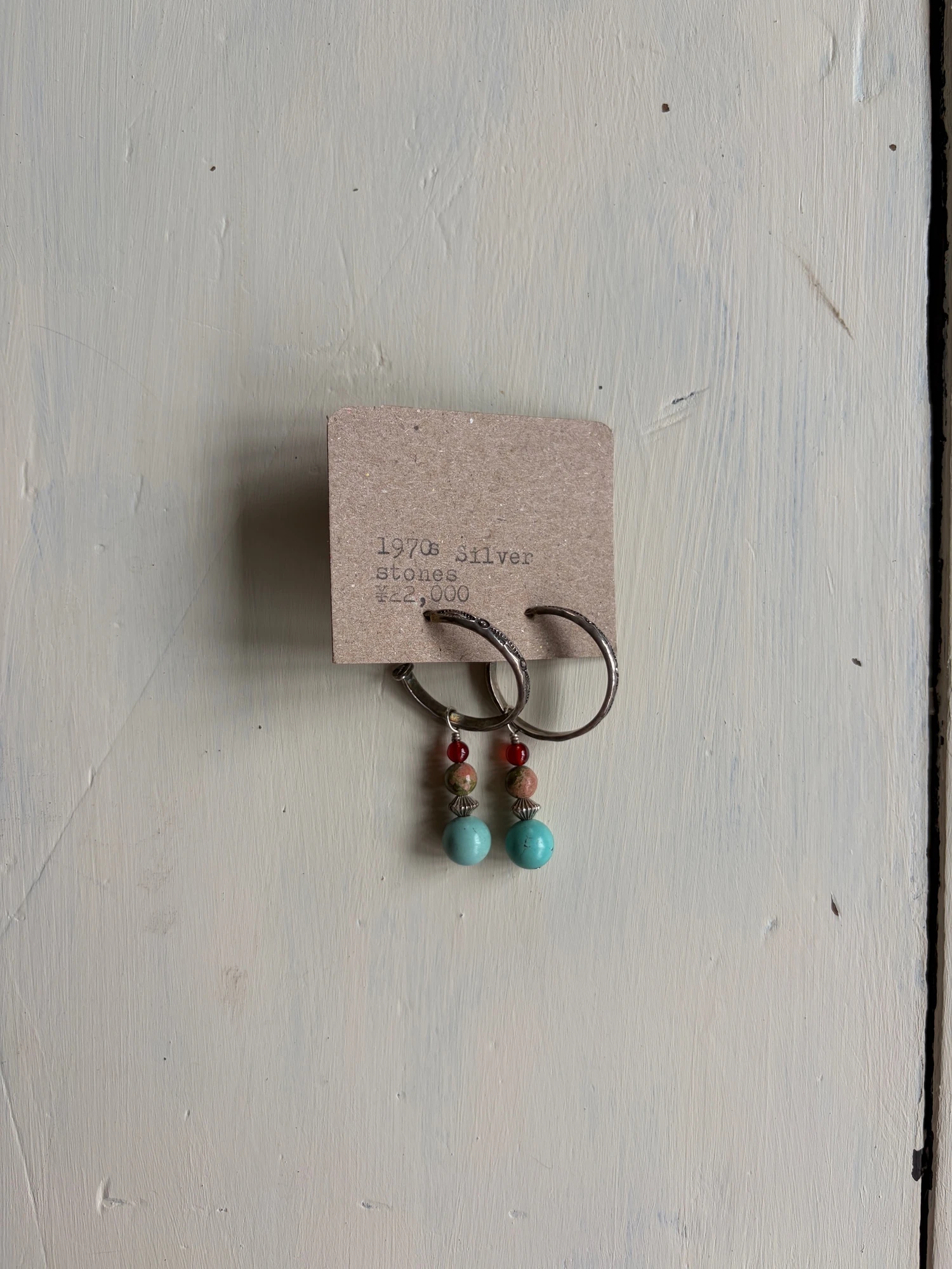70s vintage hoops with stones 