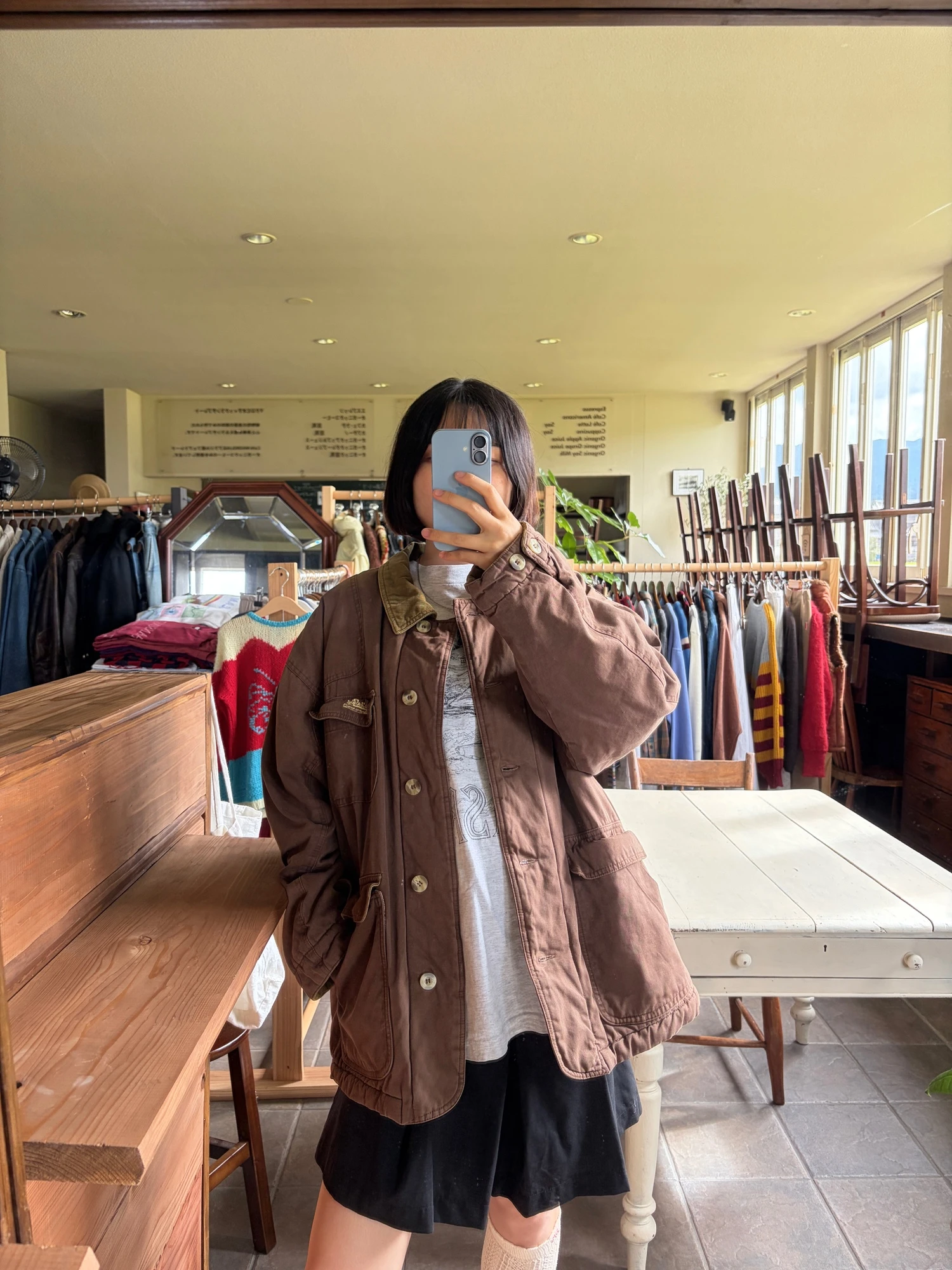 She's a girl brown hunting  jacket 2