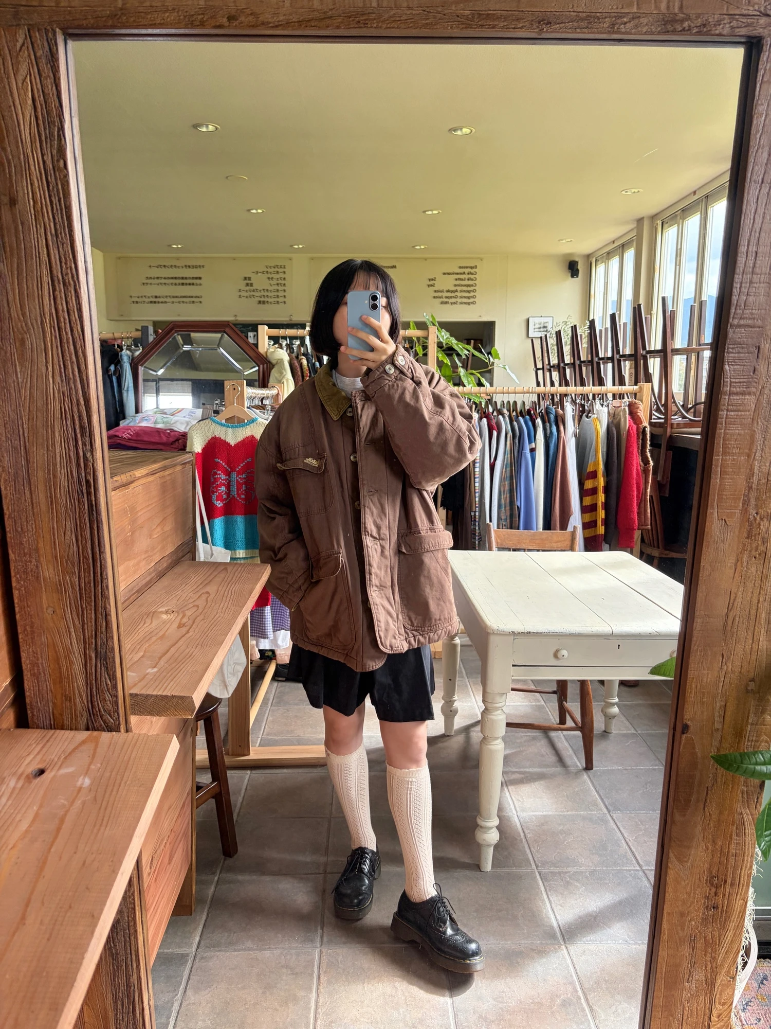She's a girl brown hunting  jacket 5