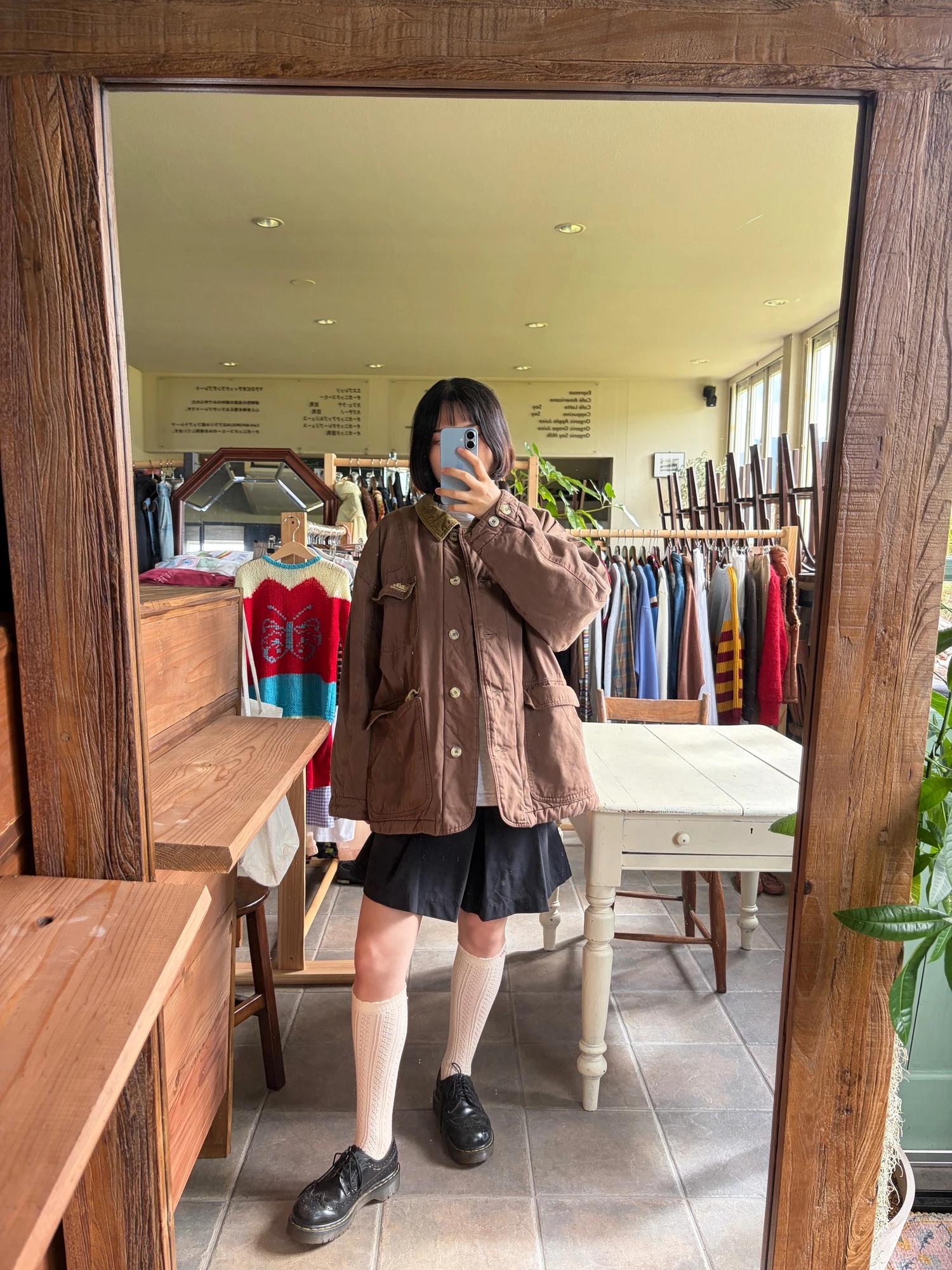 She's a girl brown hunting  jacket 7