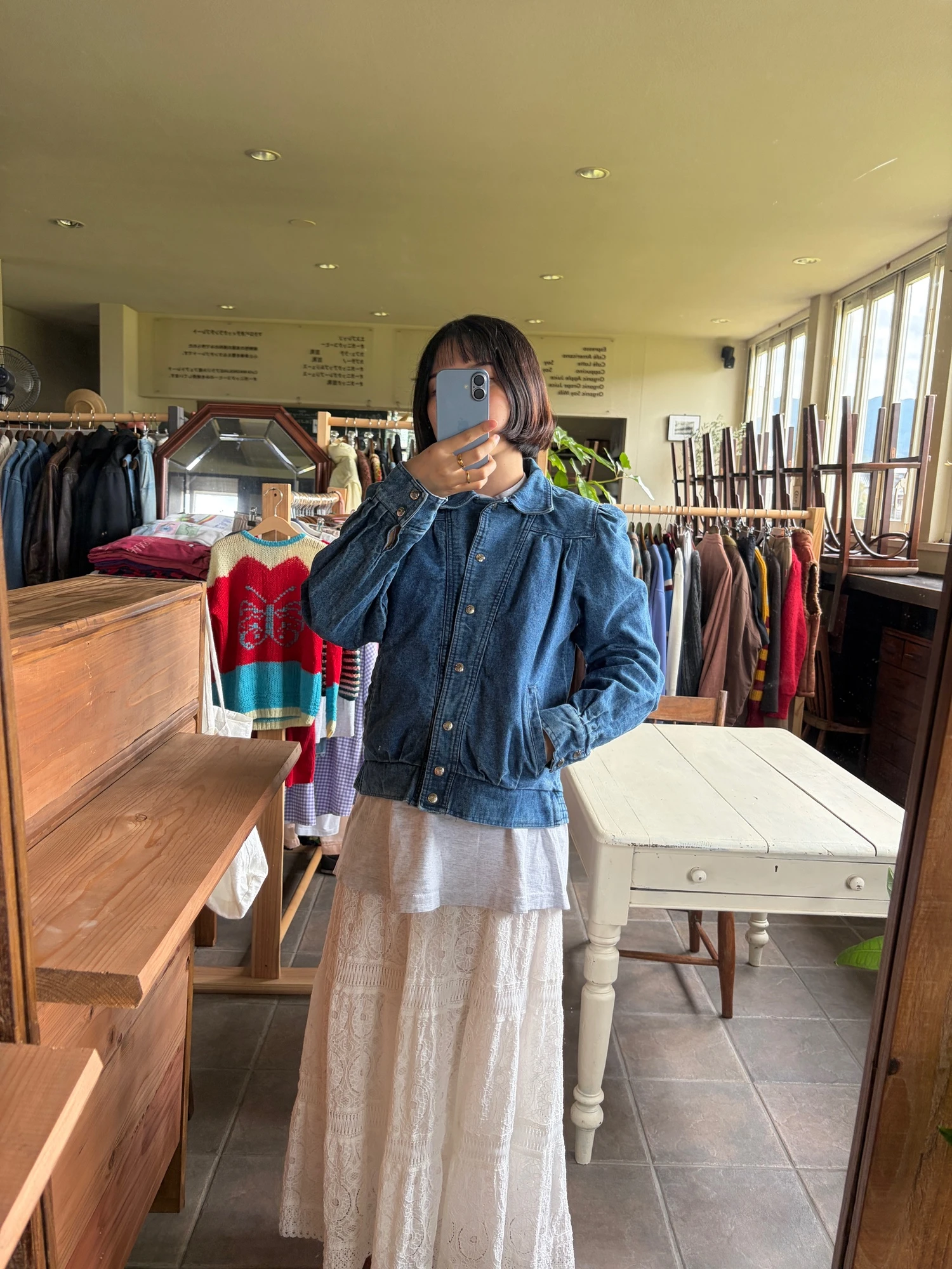 puff sleeve denim jacket 2