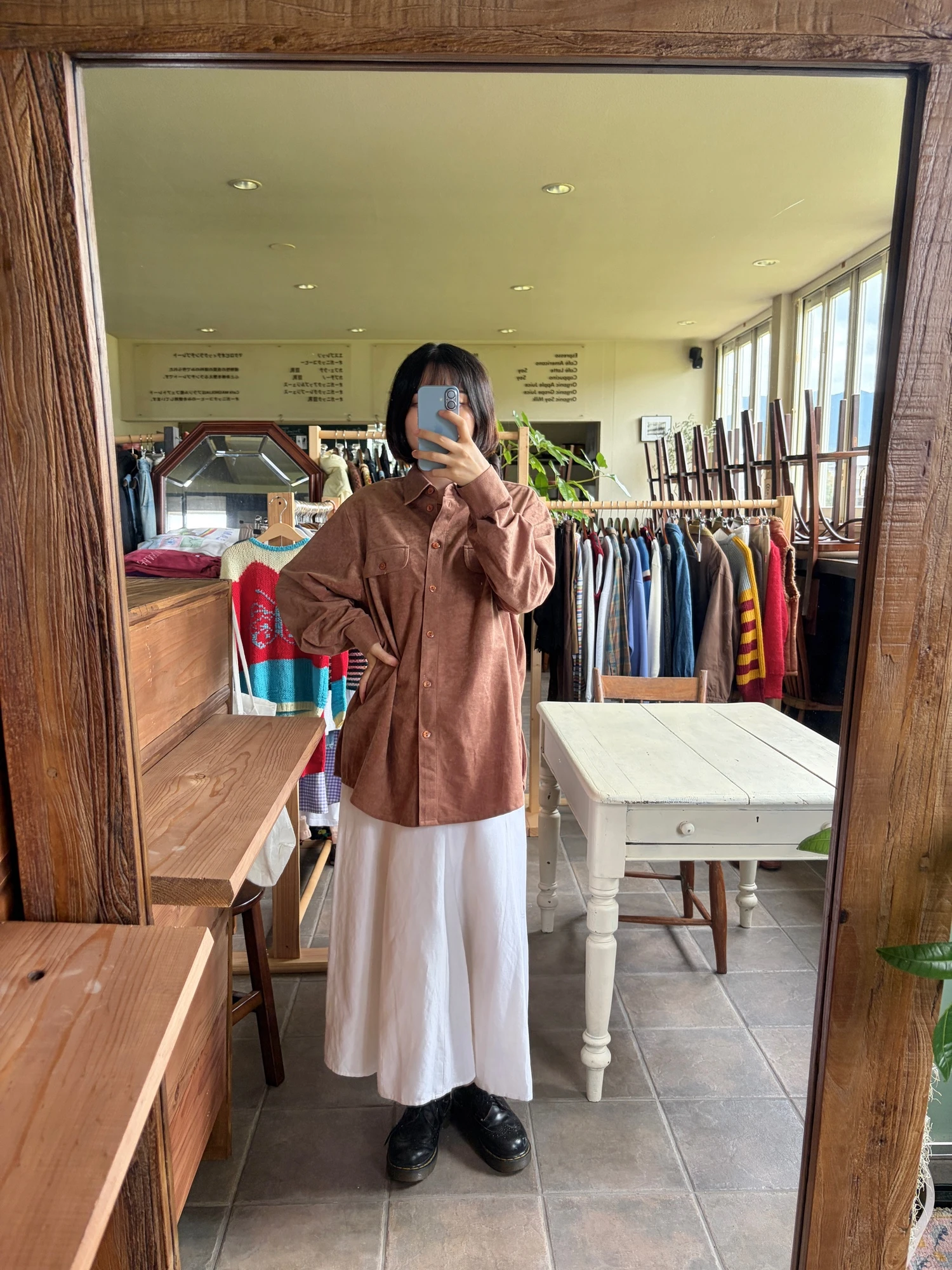 brown suede-like long sleeve shirt 8