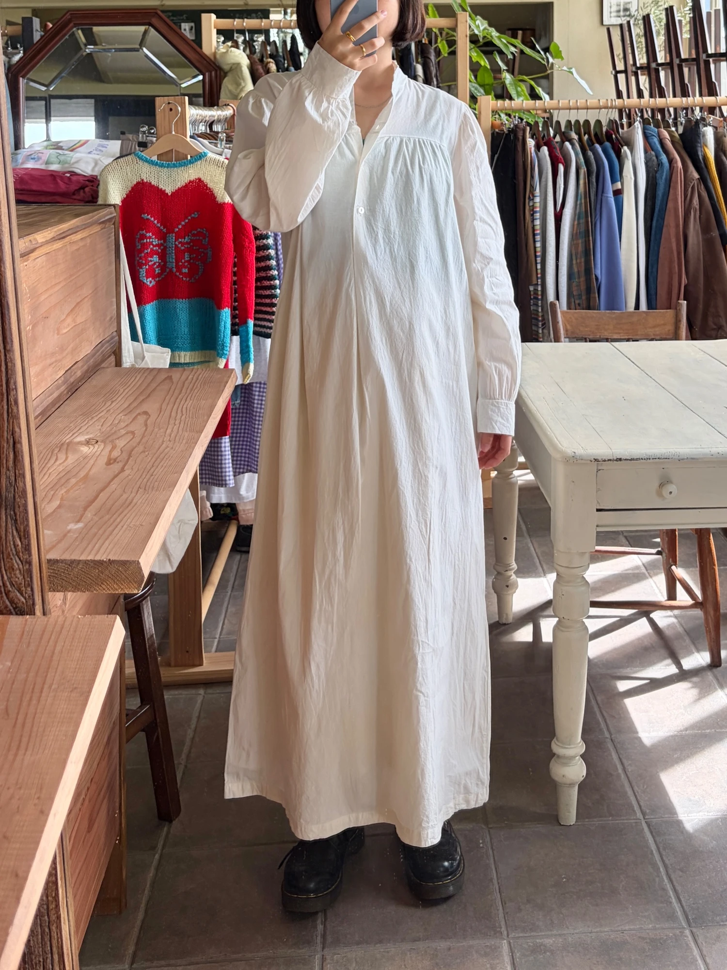 vintage made in usa cotton long dress 8