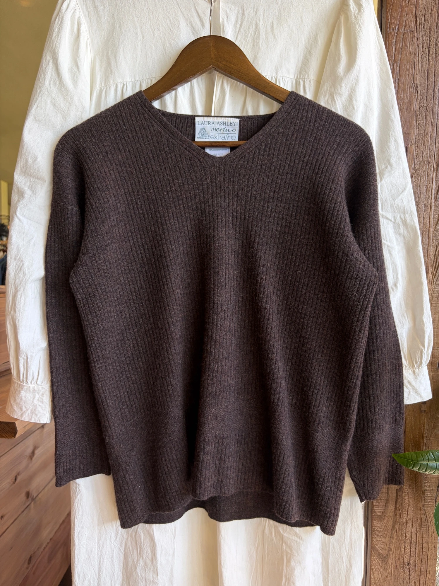 Laura Ashley wool 100% brown sweater 5
