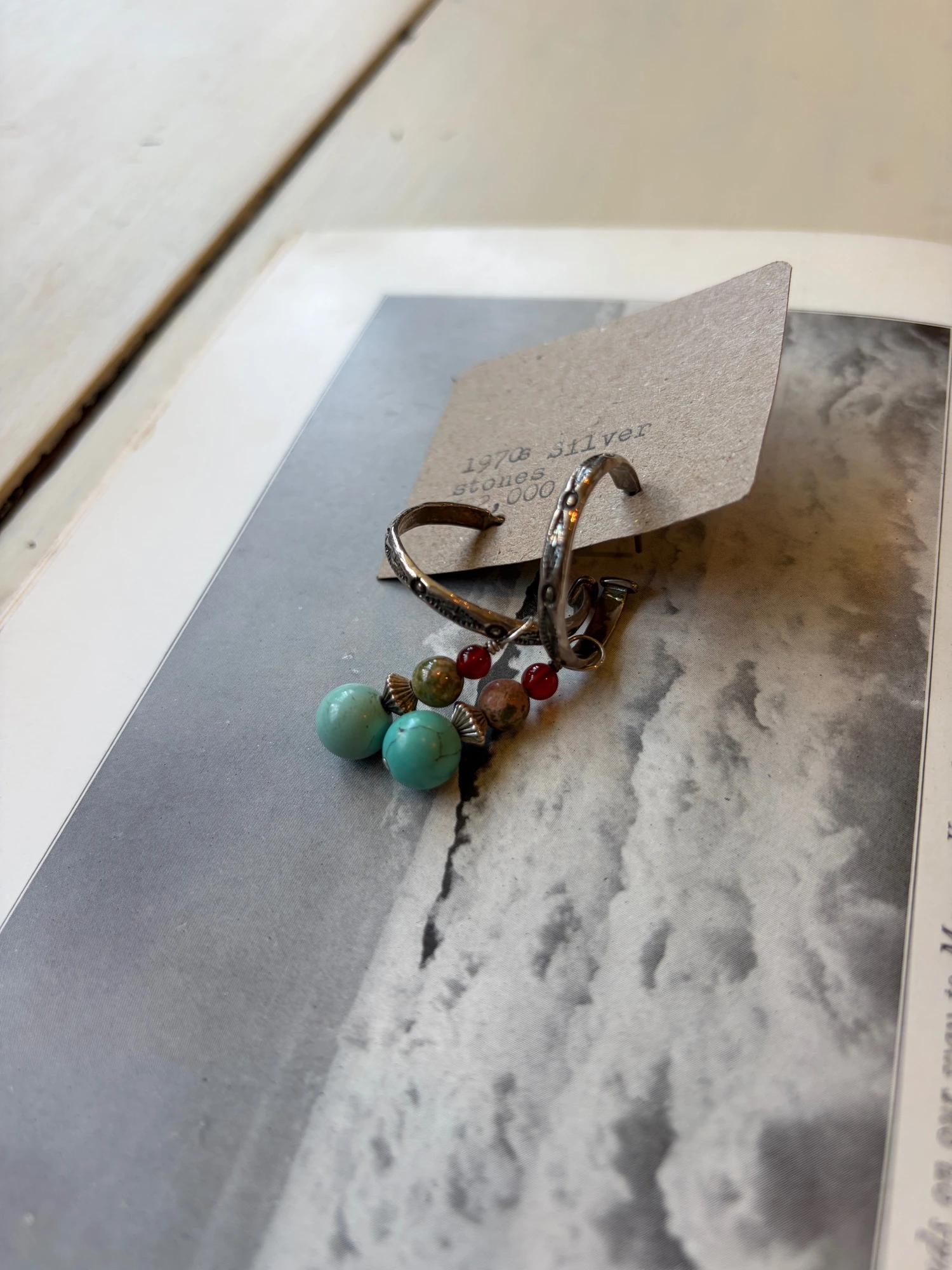70s vintage hoops with stones  3