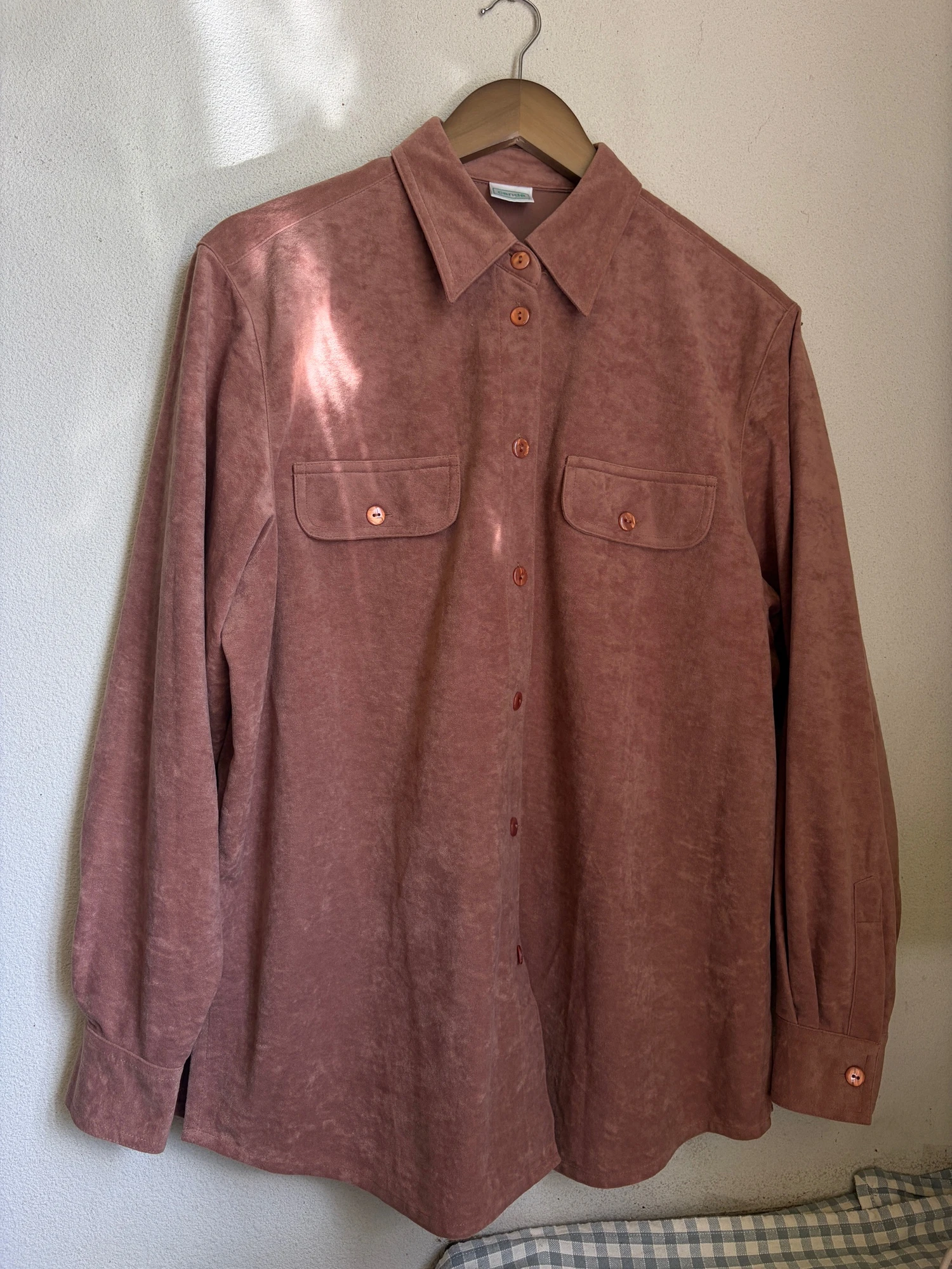 brown suede-like long sleeve shirt 9